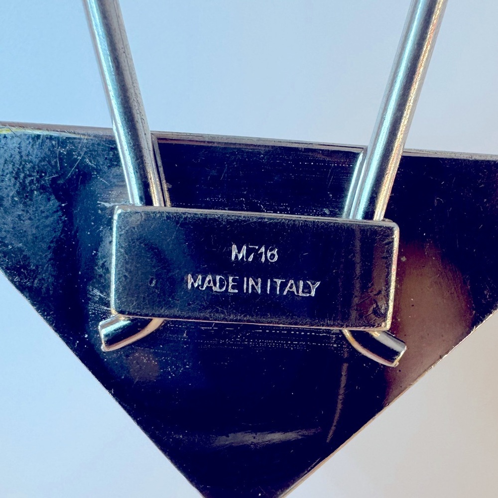 Prada Clip Keychain Triangle M718 Made in Italy Silver Metal Logo Runway Edition - Picture 6 of 12